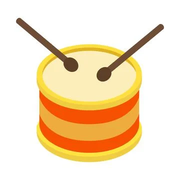 Drum isometric 3d icon Illustrazione stock
