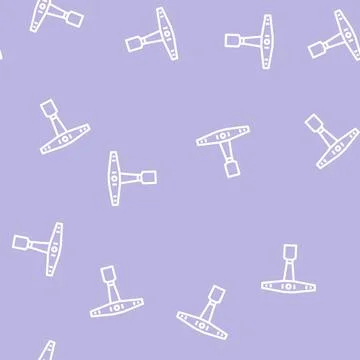 Drum key line vector seamless pattern Illustrazione stock