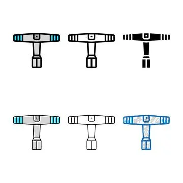 Drum key simplified tool color icon vector Illustrazione stock