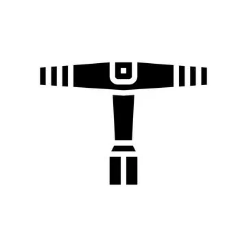 Drum key tool glyph icon vector illustration Illustrazione stock