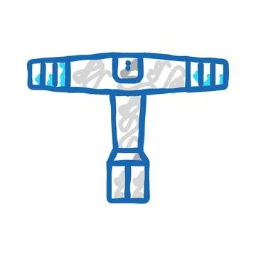 Drum key tool icon doodle illustration Illustrazione stock