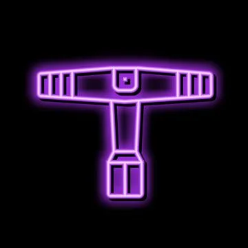 Drum key tool neon glow icon illustration Illustrazione stock