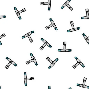 Drum key tool vector seamless pattern Illustrazione stock