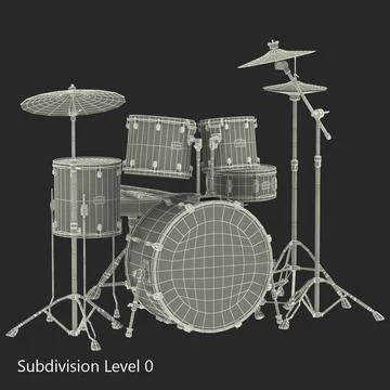 Drum Kit 3D Model ~ 3D Model ~ Download #91476568 | Pond5