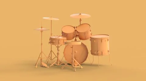 Drum kit 3d render Stock Illustration