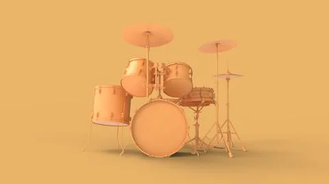 Drum kit 3d render Stock Illustration