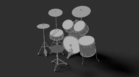Drum kit 3d render Stock Illustration