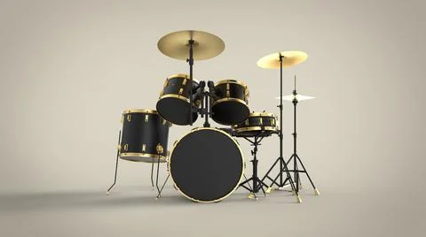 Drum kit 3d render Stock Illustration