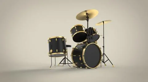 Drum kit 3d render Stock Illustration