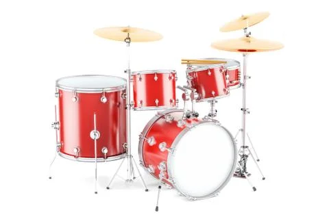 Drum kit, 3D rendering Stock Illustration