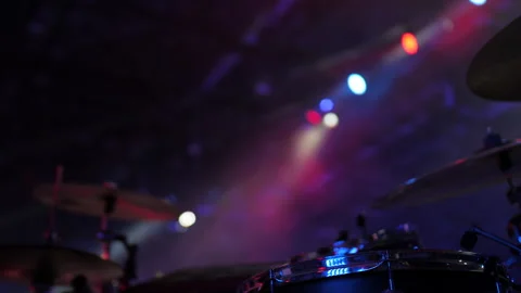 Drum kit against the background of stage lights 스톡 동영상 171595481