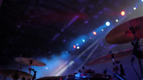 Drum kit against the background of stage lights 스톡 동영상 171595637