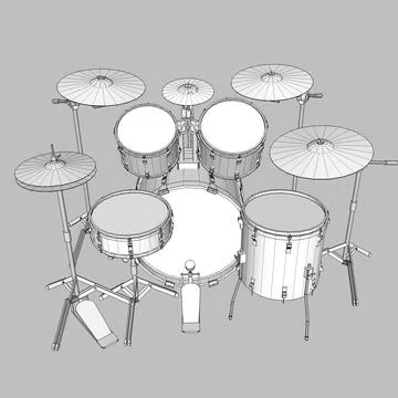 Drum Kit: C4D Format ~ 3D Model ~ Download #91484350 | Pond5