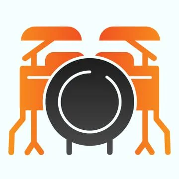 Drum kit flat icon. Drums vector illustration isolated on white. Musical Illustrazione stock