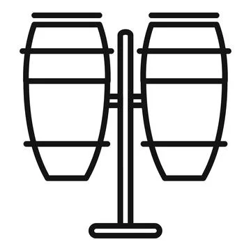 Drum kit icon outline vector. Music instrument Stock Illustration