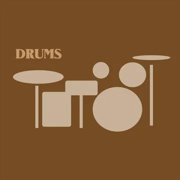 Drum Kit Illustration Logo Stock Illustration