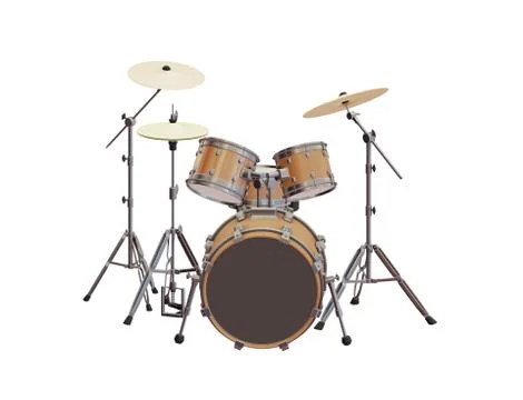 Drum kit isolated on white background. 3d render Stock-Illustration