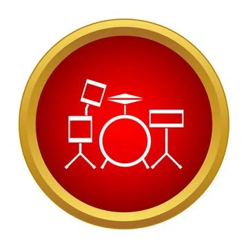Drum kit percussion music instrument vector icon Illustrazione stock