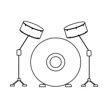 Drum kit semi flat color vector object Illustrazione stock