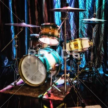 Drum Kit Small Stage Stock Photos