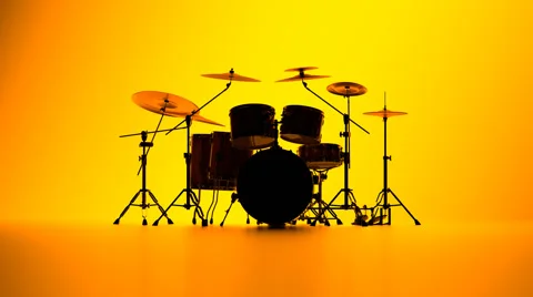 Drum Kit On A Stage Stock Footage 59560530