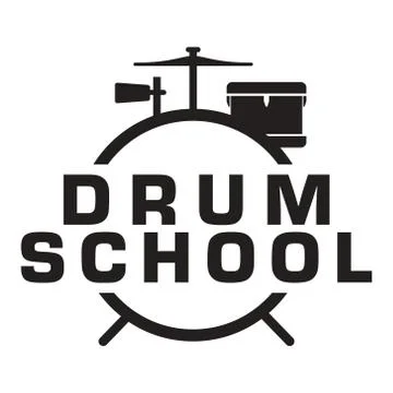 Drum lesson School simple logo icon vector Stock Illustration