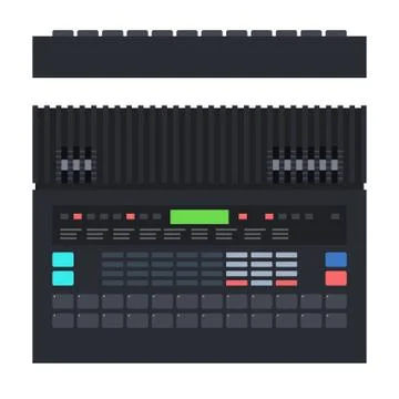 Drum machine is electronic musical instrument Musician vector icon flat isolated Illustrazione stock