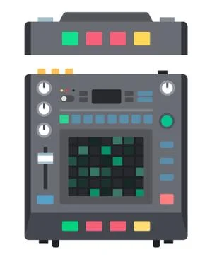Drum machine instrument for creating music Musician vector icon flat isolated Stock Illustration