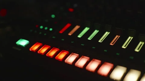 Drum machine playing Stock Footage 292545797
