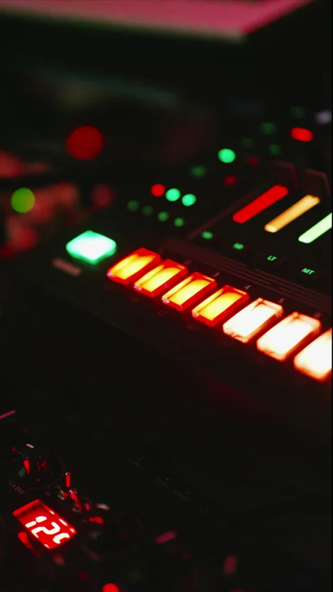Drum machine playing Stock Footage 292545908