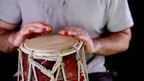 Drum. Man plays the hand drum Stock Footage 201026807