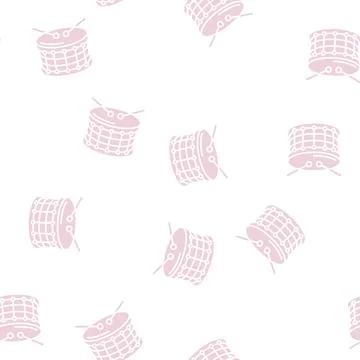 Drum music glyph seamless pattern 스톡 일러스트