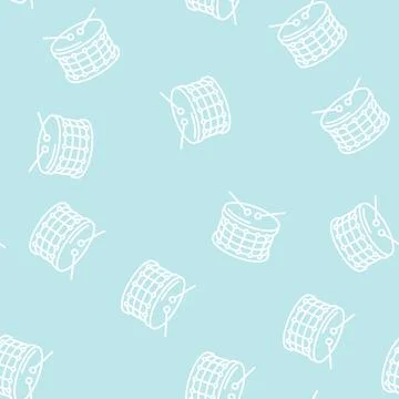 Drum music line seamless pattern Illustrazione stock