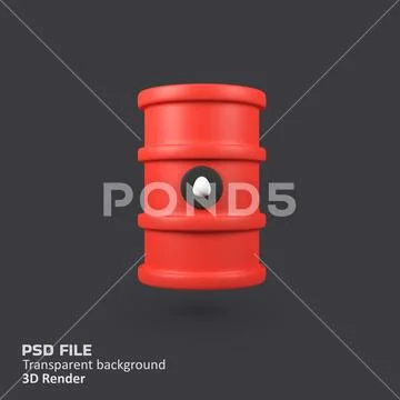 Drum oil isolated 3d render icon illustration PSD Template