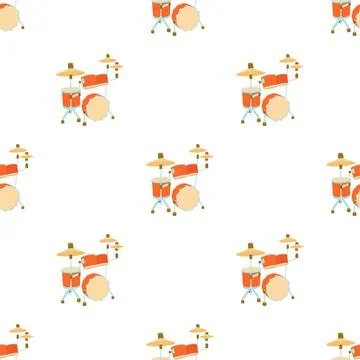 Drum pattern seamless vector Stock Illustration