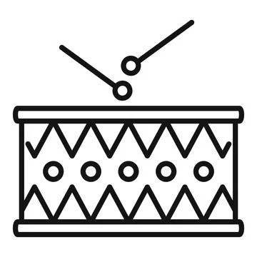 Drum percussion icon outline vector. Music kit 스톡 일러스트