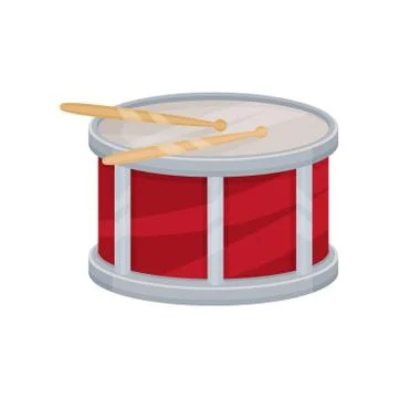 Drum, percussion musical instrument vector Illustration on a white background Stock Illustration