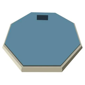 Drum practice pad vector illustration. Drummer training equipment. Stock Illustration