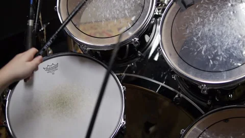 Drum Practice Pan Away Slow Motion Stock Footage 236417847
