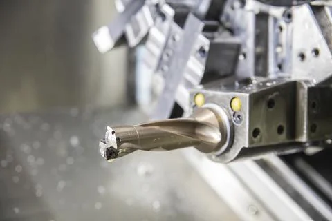 Drum with replaceable cutters inside the CNC machine Stock Photos