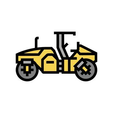 Drum roller construction car vehicle color icon vector illustration Illustrazione stock