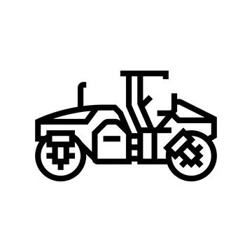 Drum roller construction car vehicle line icon vector illustration Illustrazione stock