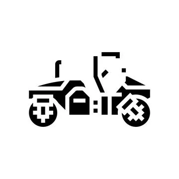 Drum roller construction car vehicle glyph icon vector illustration Illustrazione stock