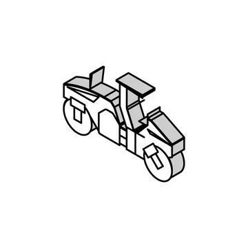 Drum roller construction car vehicle isometric icon vector illustration Illustrazione stock
