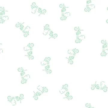 Drum roller construction car vehicle glyph seamless pattern Stock Illustration