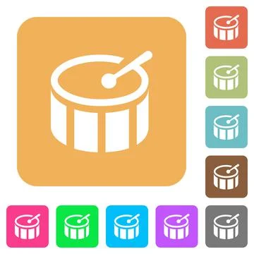 Drum rounded square flat icons イラスト素材