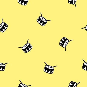 Drum seamless pattern background texture Stock Illustration