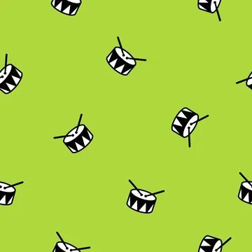 Drum seamless pattern background texture Stock Illustration