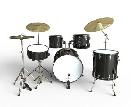 Drum Set Front View Stock Illustration