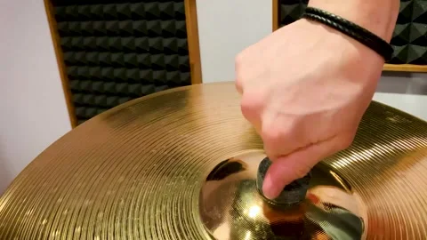 Drum Set Hi-Hat setup Tuning Stock Footage 313994036